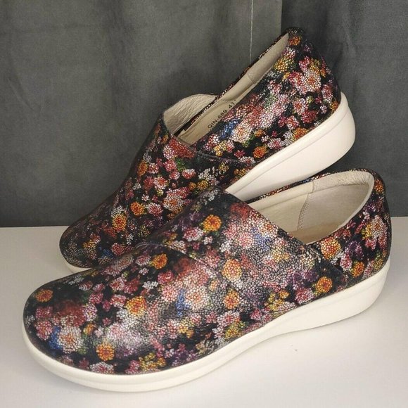 Alegria by PG Lite Women’s Slip On Shoes Sz 41 US 10 Floral Leather - Picture 2 of 9